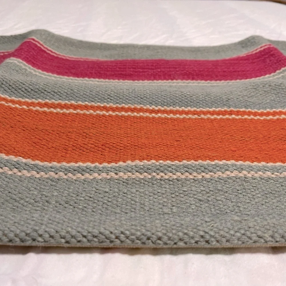 New Pottery Barn Bold Stripe Kilim Lumbar Pillow Cover, 14 X 36”